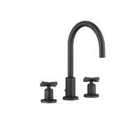 Dornbracht Tara . Robinet à trois trous 20713892-33 pour lavabo, avec garniture de vidage , saillie 165 mm, noir mat