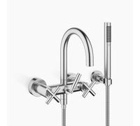 Dornbracht TARA Mitigeur bain-douche pour montage mural avec flexible de douche, inverseur bain/douche, saillie 240mm, 25133892-93, Couleur: Chrome brossé