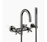 Dornbracht TARA Mitigeur bain-douche pour montage mural avec flexible de douche, inverseur bain/douche, saillie 240mm, 25133892-19, Couleur: Chrome foncé