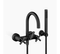 Dornbracht TARA Mitigeur bain-douche pour montage mural avec flexible de douche, inverseur bain/douche, saillie 240mm, 25133892-33, Couleur: Noir Mat