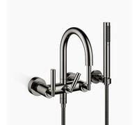 Dornbracht TARA Mitigeur de bain pour montage mural avec garniture de douche flexible, saillie 240mm, 25133882-19, Couleur: Chrome foncé