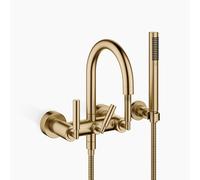 Dornbracht TARA Mitigeur de bain pour montage mural avec garniture de douche flexible, saillie 240mm, 25133882-39, Couleur: Dark Brass brossé