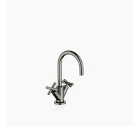 Dornbracht TARA Mitigeur monocommandé pour lavabos avec garniture d'écoulement, saillie 135mm, 22512892-99, Couleur: foncé Platine mat