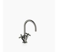 Dornbracht Tara . Mitigeur 2 manettes 22513892-99 pour lavabo, avec garniture de vidage , saillie 165 mm, platine foncé mat