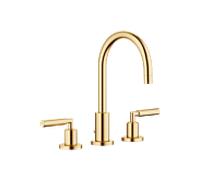 Dornbracht Tara. mitigeur trois trous 20713882-28 pour lavabo, avec garniture de vidage , saillie 165 mm, laiton brossé
