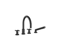 Dornbracht Tara plate - forme montée sur des plateaux mélangeurs quatre trous 2751289233, 22 cm, noir mat