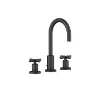 Dornbracht Tara . Robinet à trois trous 20710892-33 pour lavabo, avec garniture de vidage , saillie 135 mm, noir mat