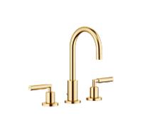 Dornbracht Tara . Robinet à trois trous 20710882-28 pour lavabo, avec garniture de vidage , saillie 135 mm, laiton brossé
