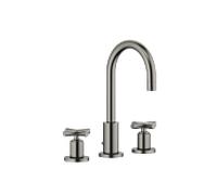 Dornbracht TARA Mélangeur de lavabo à trois trous avec garniture d'écoulement, saillie 135mm, 20710892-99, Couleur: foncé Platine mat