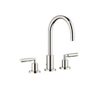 Dornbracht TARA Mélangeur de lavabo à trois trous avec garniture d'écoulement, saillie 165mm, 20713882-08, Couleur: platine
