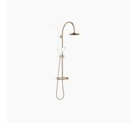 Dornbracht TARA Showerpipe avec thermostat de douche sans douchettes à main, 220mm, flowReduce, 34458892-47, Couleur: Champagne