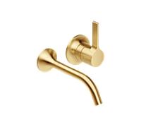 Dornbracht VAIA Mitigeur monocommandé mural pour lavabo sans vidage, saillie 190mm, 36860809-28, Couleur: Laiton brossé