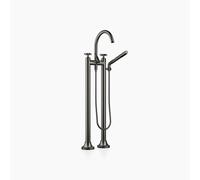 Dornbracht VAIA Mélangeur bain/douche à deux trous, montage indépendant, garniture de douche à main, poignée croisillon, saillie 221mm, 25943809-99, Couleur: foncé Platine mat
