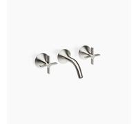 Dornbracht VAIA Mélangeur mural pour lavabo sans vidage, poignée croisillon, saillie 125mm, 36702809-06, Couleur: Platine Mat