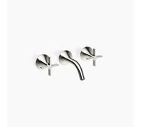 Dornbracht VAIA Mélangeur mural pour lavabo sans vidage, poignée croisillon, saillie 125mm, 36702809-08, Couleur: platine