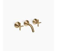 Dornbracht VAIA Mélangeur mural pour lavabo sans vidage, poignée croisillon, saillie 125mm, 36702809-39, Couleur: Dark Brass brossé