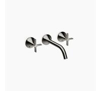 Dornbracht VAIA Mélangeur mural pour lavabo sans vidage, poignée croisillon, saillie 190mm, 36712809-19, Couleur: Chrome foncé