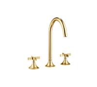Dornbracht VAIA Mélangeur de lavabo à trois trous avec vidage, poignée croisillon, saillie 168mm, 20713809-28, Couleur: Laiton brossé