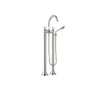 Dornbracht VAIA Mélangeur bain/douche à deux trous, montage indépendant, garniture de douche à main, poignée croisillon, saillie 221mm, 25943809-08, Couleur: platine