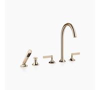 Dornbracht VAIA Mitigeur bain/douche à 5 trous, montage sur bord de baignoire, inverseur automatique, manette, saillie 220mm, 27522819-47, Couleur: Champagne
