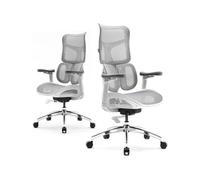 Chaise ergonomique SIHOO Doro S100 - Double support lombaire dynamique - Accoudoirs 4D - Certifié BIFMA/SGS - Blanc