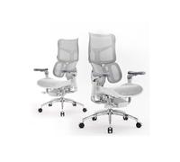 SIHOO S300 Chaise de Bureau Ergonomique,Double Support Lombaire Dynamique,Accoudoirs Coordonnés 6D,Maille de Velours Italien Blanc