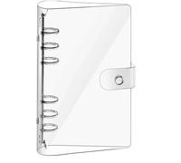 Dos de reliure à feuilles mobiles, Couvercle de classeur à 6 anneaux, fermeture à bouton-pression Transparent A5 A6 A7 4 pièces