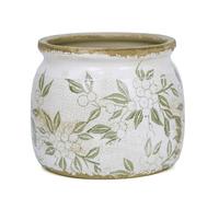 Dosayes Pot de fleurs vintage en céramique pour pot de fleurs avec trous de drainage, 16 cm, craquelé glacé pour intérieur (vintage)