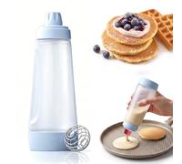 Doseur de pâte avec graduation, doseur de pâte pour 1000 ml, avec fouet BlenderBall et cuillère à pancake, bouteille idéale pour crêpes, gaufres, poffertjes ou pâte à beignets