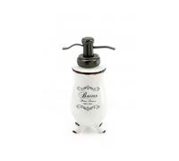 DOSEUR DE SAVON D'APPUI SHABBY EN CÉRAMIQUE BLANCHE AMELIA