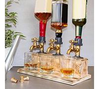 Doseur，Distributeur en Bois Bar Doseur Alcool Bar Verseur 3 Bouteilles Distributeur d'alcool Professionnel Forme de Robinet pour Boissons de fête Casiers à vin Distributeur de Cocktails Port (#A)