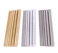 DOSNTO Glarks 21pcs 3 Sets of Metals Round Rod Lathe Bar Stock for DIY Craft Tool, Diameter 2mm - 8mm, Length 100mm, Metals Include Brass, Stainless Steel, Aluminum