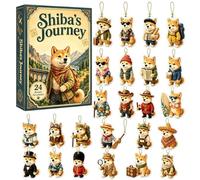 Dos's Advanture Advent Calendars 2026-24 Days 2D Dog Ornaments | Christmas Countdown Set with Shiba InuCharms for Tree Decor, Acrylic Dog Ornements for Pet Lovers and Holiday Display