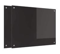 Dosseret de cuisine en verre trempé - vidaXL - Noir - 80x60x0.8 cm - Thermorésistant - Durable - Épaisseur 6 mm