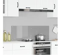 Dosseret de Cuisine Gris Clair 120x40x0,6 cm Verre Trempé