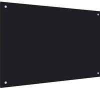 Dosseret de cuisine, protection anti-éclaboussures, verre trempé 6 mm, résistant chaleur et rayures, 90x60 cm, noir, matériaux de montage inclus