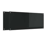 Dosseret en verre trempé - vidaXL - Noir - 120x50 cm - Épaisseur 6 mm - Thermorésistant - Verre trempé