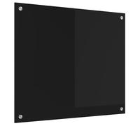 vidaXL Crédence de Cuisine Noir 70 x 60 cm Verre trempé, Design de Cuisine élégant : Dosseret en Verre résistant, Mur Anti-Chaleur, Style Moderne pour réno Maison