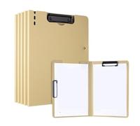 Dossier A4 avec Double Clips, 5 pièces, peut être plié, bloc-notes, stockage de données, fournitures bureau, extension fichiers(Yellow)