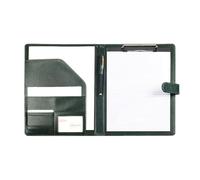 Dossier A4 en cuir avec insert de stylo, Clip tableau signature contrat multifonctionnel, bloc-notes d'écriture réunion bureau d'affaires, extension fichiers(Green)