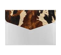 Dossier abstrait en peau de vache extensible avec 6 compartiments de poche, organiseur de documents portable pour factures, reçus, certificats