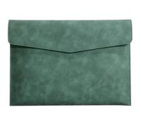 dossier Classeur en cuir A4 Simple, sac à documents de grande capacité, mallette mode, fichiers factures contrat données, organisateur papier bureau Vestes de classement(Green)
