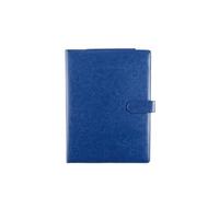 Dossier d'affaires A4 avec insertion de stylo, livre signature contrat multifonctionnel à feuilles mobiles, bloc-notes d'écriture réunion, extension fichiers(Blue)