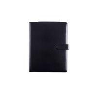 Dossier d'affaires A4 avec insertion de stylo, livre signature contrat multifonctionnel à feuilles mobiles, bloc-notes d'écriture réunion, extension fichiers(Black)