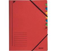 Dossier de classement A4 7 compartiments rouge Pack de 5 pièces