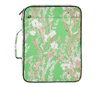 Dossier de classement extensible vert aquarelle floral pour documents, porte-documents, classeur à anneaux avec poche zippée, nylon durable, fichier accordéon pour l'école, le bureau, la maison