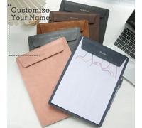 Dossier de fichier magnétique rétro personnalisé avec nom, dossier de fichier A4 avec porte-stylo, lettres dorées gravées personnalisées. Peut être utilisé comme dossier de réunion d'affaires, boîte d