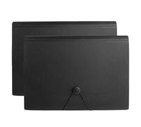 Dossier de fichiers accordéon étanche à 13 poches, paquet 2 | Pack de 2 pochettes multicolores A4 13 for le stockage au bureau et à l'étude : organisation des documents(Black)