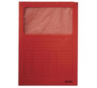 Dossier de présentation Leitz 39500325 3950, A4, ouvert en haut et à droite, carton, rouge, pack de 100