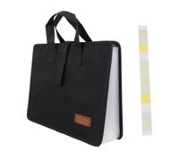 Dossier Extensible Noir à 13 Poches avec Poignée pour Documents | Plastique Oxford, Imperméable et Organisé, Usage École et Voyage, Style Simple et Élégant